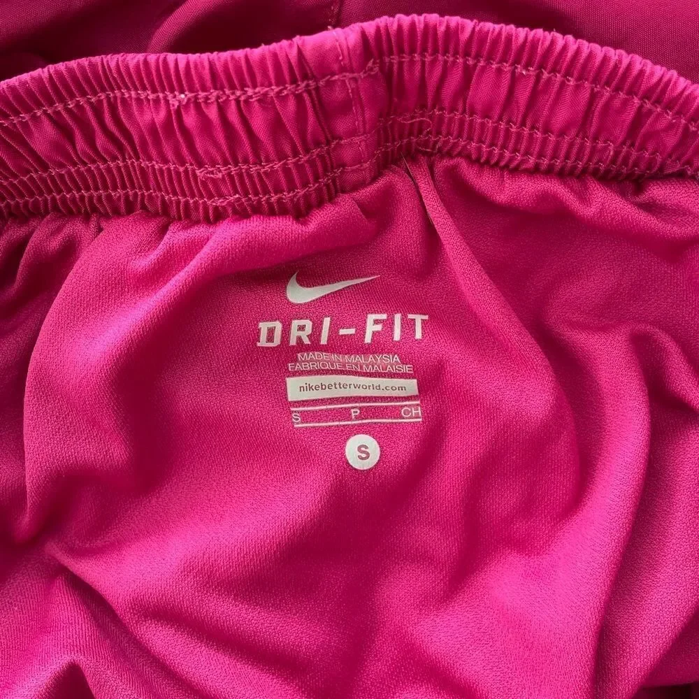 NIKE DriFit pink/ purple running shorts with panty liner, size S